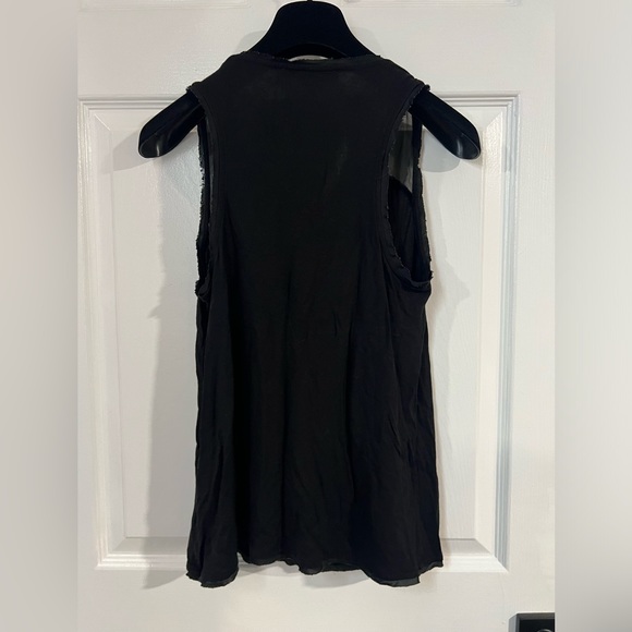Robbi & Nikki Tank Top w silk mesh fray detailing around edges Black size S - Picture 2 of 9